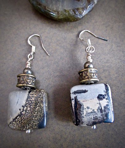 One of a Kind "Picture Jasper" Earrings