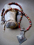"Fancy Jasper" Tribal Pendant Necklace