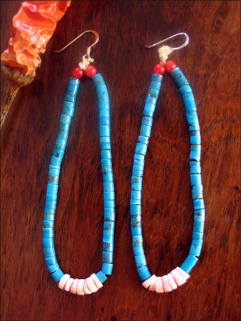Long Navajo Jacla Turquoise Earrings
