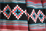 Dazzling Red, Black and Turquoise, Two Row Seminole Patchwork Skirt