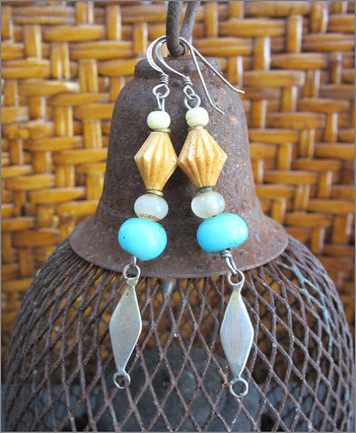 Antique Bead Dangle Earrings