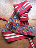Traditional Striped and Embroidered Belt from Nebaj