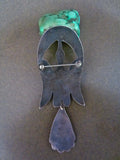 1920s Navajo Peyote Bird Pin with Turquoise