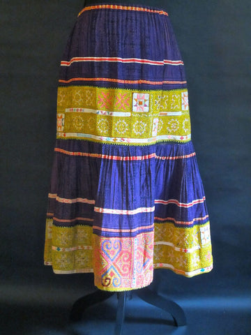 Unique Embroidered Hmong Pleated Skirt