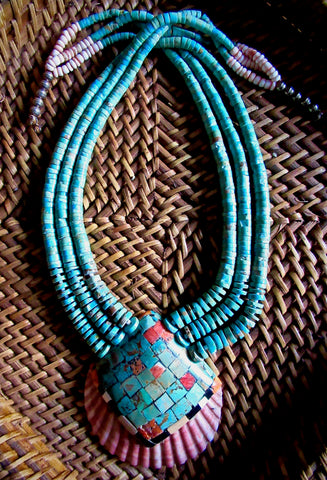 Turquoise and Spondylus Necklace