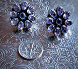 Sumptuous Vintage Amethyst Cluster Post Earrings from Jaipur