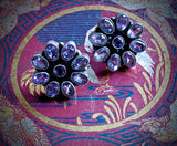 Sumptuous Vintage Amethyst Cluster Post Earrings from Jaipur