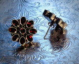Fiery Garnet Cluster Silver Post Earrings from Jaipur
