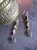 AOAK Silver,Copper and Bronze Long Dangle Earrings