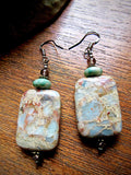 Aqua Peruvian Opal Dangle Earrings