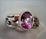 Cool Faceted Amethyst in Silver Filigree Ring