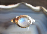 Sculptural Rainbow Moonstone Dome Ring from Nepal