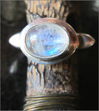 Sculptural Rainbow Moonstone Dome Ring from Nepal