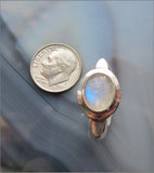 Sculptural Rainbow Moonstone Dome Ring from Nepal