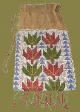 Old Ojibwe Beaded Drawstring Bag