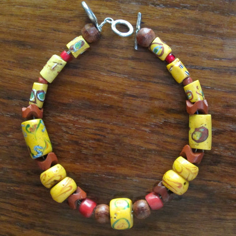 Colorful Antique African Trade Bead Bracelet