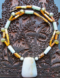 Amazonite and Golden Agate Statement Necklace