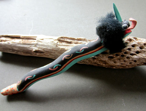 Unique Zuni Avanyu, Feathered Serpent Fetish