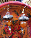 One of a Kind Vintage Carnelian and Pearl Earrings