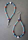Long Loops of Fine Turquoise, Coral and Antique Cobalt Beads