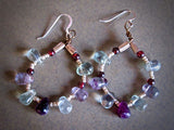 Fluorite Teardrop and Silver Bead Hoops