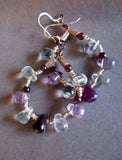 Fluorite Teardrop and Silver Bead Hoops