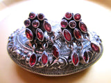 Vintage Faceted Garnet Post Earrings from India