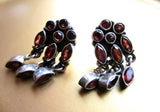 Vintage Faceted Garnet Post Earrings from India