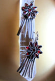 Vintage Faceted Garnet Silver Comet Dangles