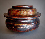 Large Antique Gilded Lacquer Tsampa Bowl from Tibet