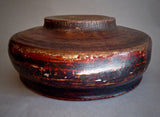 Large Antique Gilded Lacquer Tsampa Bowl from Tibet