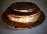 Large Antique Gilded Lacquer Tsampa Bowl from Tibet