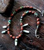 One of a Kind Brown Jasper, Turquoise and Aqua Amazonite Necklace