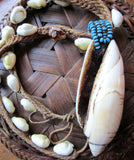 Old BaKuba Etched Shell and Cowrie Choker Necklace