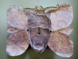 Antique Painted Copper Butterfly Mask from Mexico