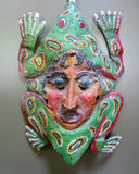 Antique Copper Frog Mask from Mexico