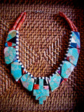 SouthWest Turquoise Mosaic Tile Necklace