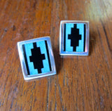 Modern Geometric Mosaic Navajo Post Earrings