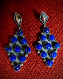 Navajo Lapis Cluster Dangle Earrings