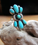 Navajo Turquoise Cluster Statement Ring