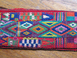 Traditional Striped and Embroidered Belt from Nebaj