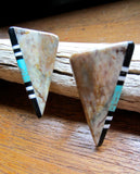 Mosaic Jasper,Turquoise, Jet Earrings from Santa Domingo Pueblo