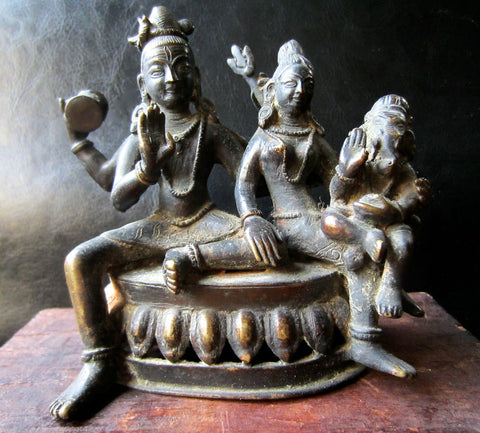 Shiva, Parvati and Ganesh Statue