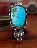 Old Traditional Turquoise and Silver Earring from Tibet