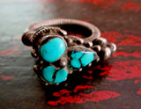 Beautiful Old Tibetan Silver and Turquoise Earring