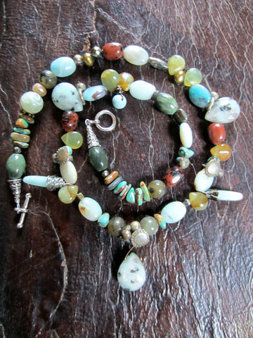 Beach Stone Treasure Necklace