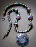 Natural Turquoise Tribal Disk Necklace