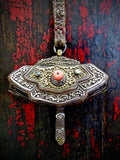 Antique Tibetan "Mecha" Purse with Turquoise and Coral