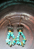 Natural Turquoise Loops Distinctive Dangle Earrings