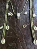 Vintage Wodaabe Leather Headband with Brass and Cowries from Niger